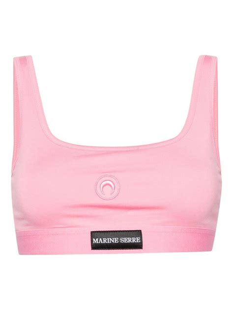 Marine Serre Crescent Moon Stretch Jersey Bra Pink Editorialist