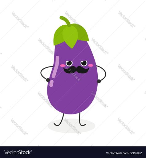 Funny Eggplant Character Royalty Free Vector Image