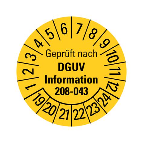 Pr Fplaketten Gepr Ft Nach Dguv Information