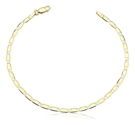 Pulseira Masculina De Ouro 18k Piastrine 2mm Maciça Comprimento 21 cm