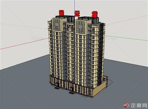 新古典风格详细小区住宅建筑设计su模型 原创 Sketchup模型库 毕马汇 Nbimer