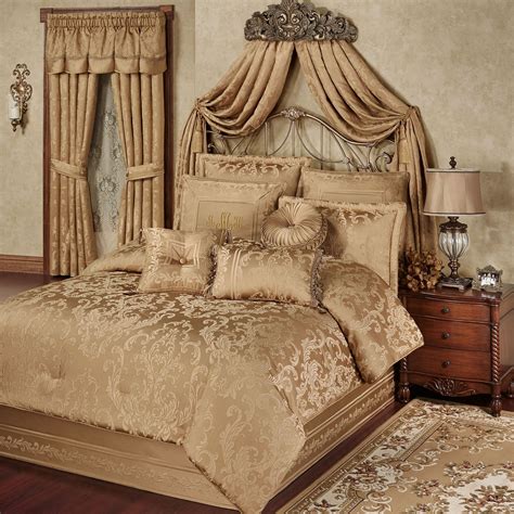 Monaco Gold Damask Comforter Bedding