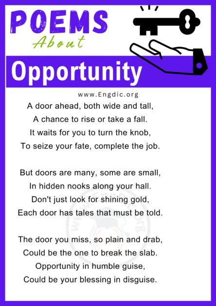 Short Poems About Opportunity Engdic