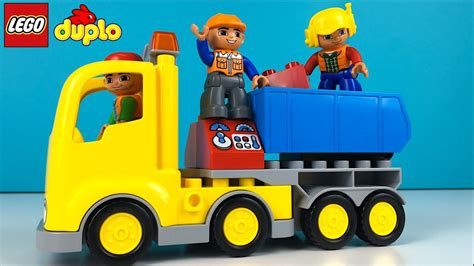 Lego Duplo Big Construction Site With Mighty Machines Bulldozer A Crane And Dump Truck And Workers