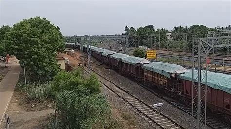 Indian Railways Freight Heavy Loaded Coal Wagon Hauled By E Loco