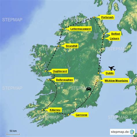 Stepmap Irland Rundreise Landkarte F R Irland