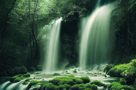 Premium Photo Beautiful Waterfall Fantastic Epic Magical Landscape