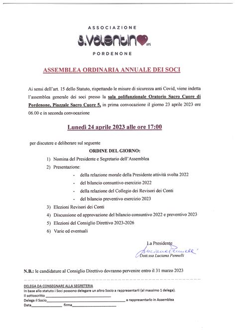 CONVOCAZIONE ASSEMBLEA ANNUALE SOCI 2023 Associazione Comunità San