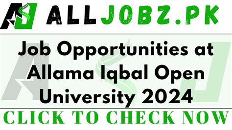 Latest Jobs At Allama Iqbal Open University Aiou Management Jobs