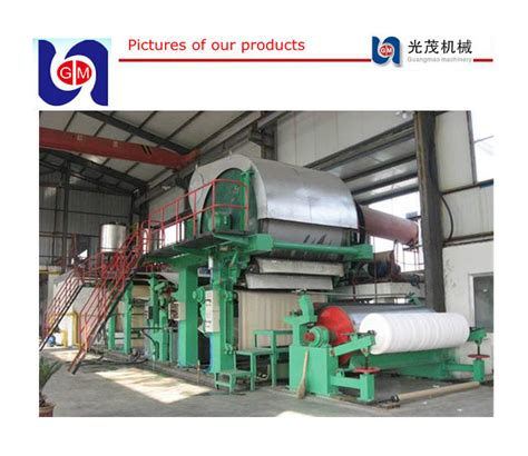 Bagasse Bamboo Mix Wood Pulp Toilet Tissue Paper Making Machine China