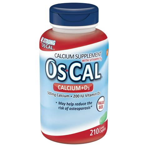 Os Cal Calcium Supplement Plus D3 Supplement Coated Caplets 210 Ct