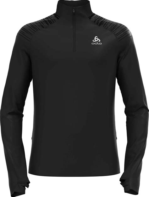 Odlo Mid Layer 1 2 Zip X Alp Ceramiwarm Black Fleeces Snowleader