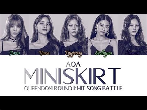 AOA 에이오에이 Miniskirt 짧은치마 Queendom Round 1 Han Rom Eng Color