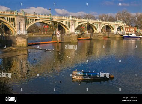 Richmond Lock And Footbridge River Thames Twickenham Middlesex