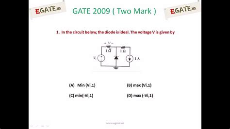 Problem On Ideal Diode Gate 2009 Ece Electron Devices Egate Ws Youtube