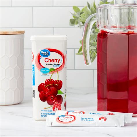 Buy Great Value Sugar Free Cherry Drink Mix 19 Oz 6 Count Online At