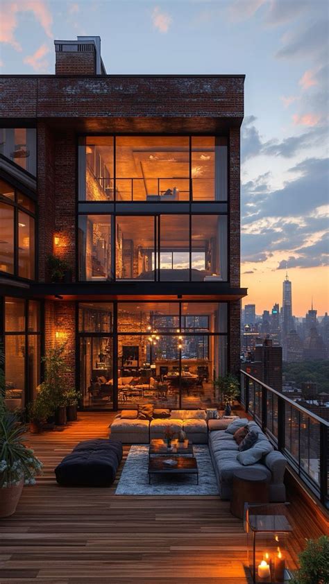 "Luxury Industrial Penthouse with Stunning City Views 🌇 " | Dream house ...