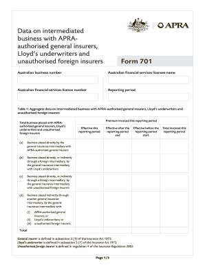 Apra Form 701 Fill Online Printable Fillable Blank PdfFiller