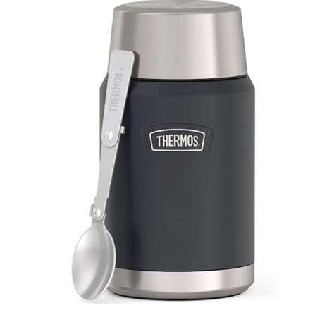 Thermos 24 Oz Granite Black Stainless Steel Food Jar With Spoon Ea