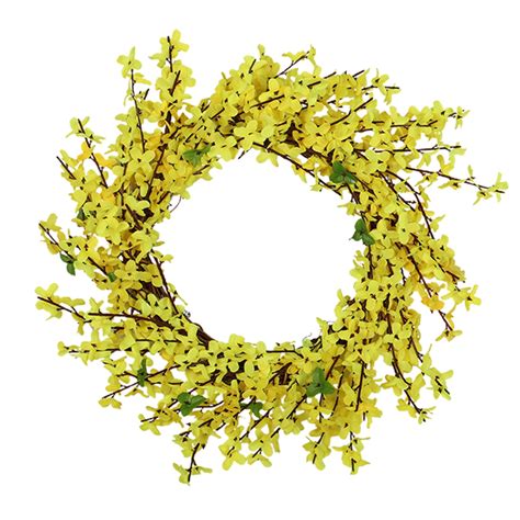 Zioy Artificial Wreath No Withering Eye Catching Yellow Realistic Fake