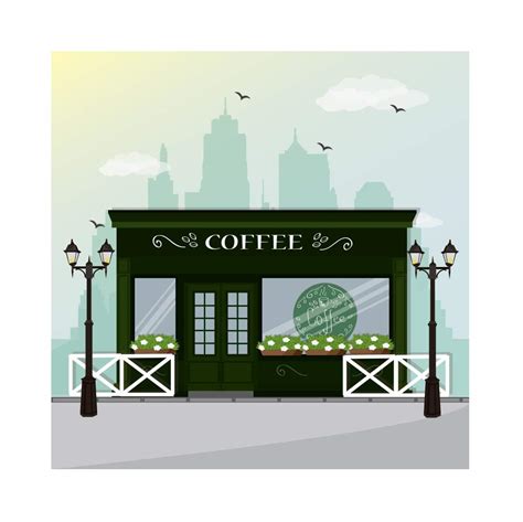 Buy CSFOTO 5x5ft Cartoon Coffee Shop Backdrop Birthday Backdrop for ...