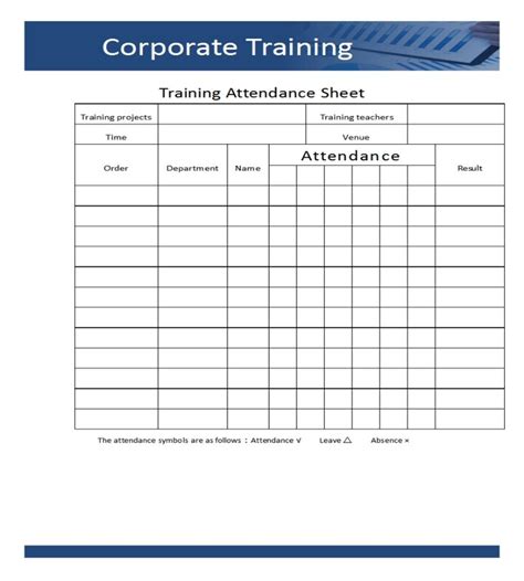 Training Log Template Excel