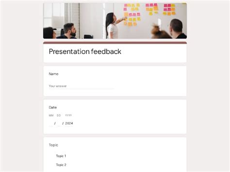 Free Presentation Feedback Form Template For Google Forms