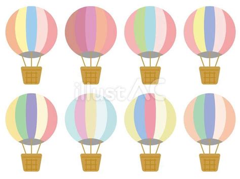 Free Vectors Cute Hot Air Balloon Illustration Set