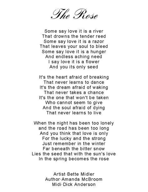 The Rose | Sayings, Lyrics, Words