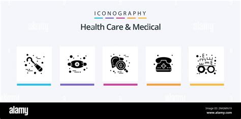 Health Care And Medical Glyph Icon Pack Including Eye Test Medical