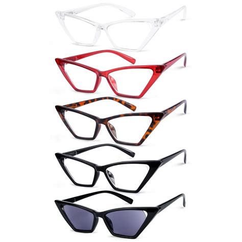 Reading Glasses for Women Oversized Cat Eye R2131-5pack