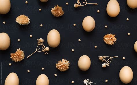 "Easter Eggs With Decorations On Black" by Stocksy Contributor "AUDSHULE" - Stocksy