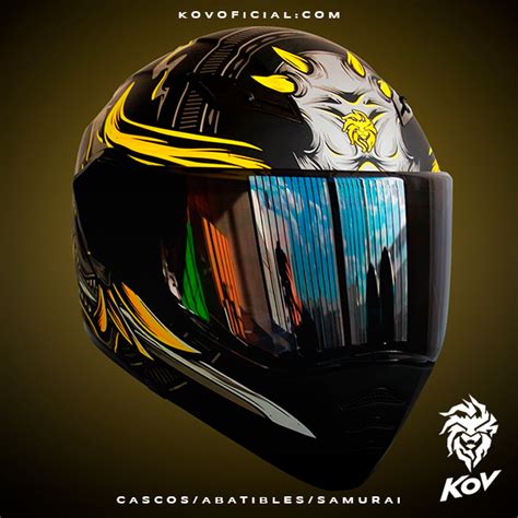 Estelar Samurai Casco Abatible Certificado Con Luz Led Kov Oficial