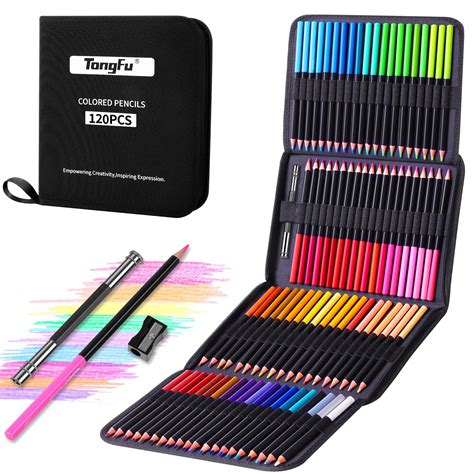 Buy TongFu Color Pencil Set, 120 Colored Pencils for Adult Coloring ...