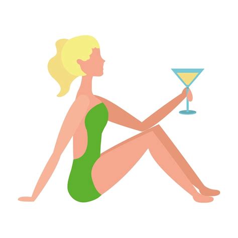Vectores E Ilustraciones De Mujer Bikini Coctel Para Descargar Gratis Freepik