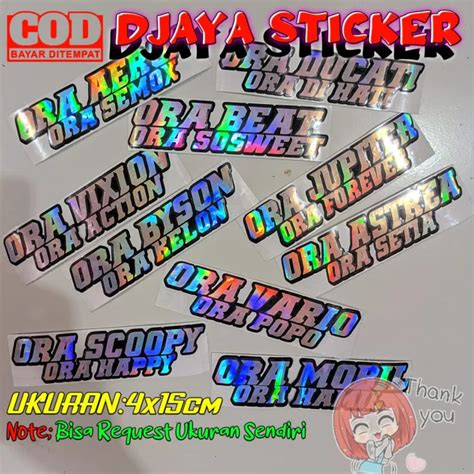 Custom Stiker Cutting Motor Viral Ora Supra Ora Mesra Ukuran X Cm