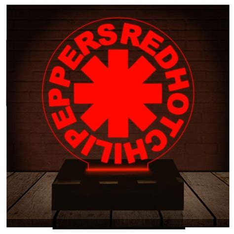 Luminária Led d Red Hot Chili Peppers RHCP Rock Banda Abajur Cores Controle D Fantasy