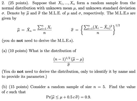 Solved 2 25 Points Suppose That X1 Xn Form A Chegg