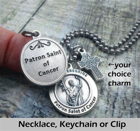 St Peregrine Patron Saint Of Cancer Charm Necklace Etsy