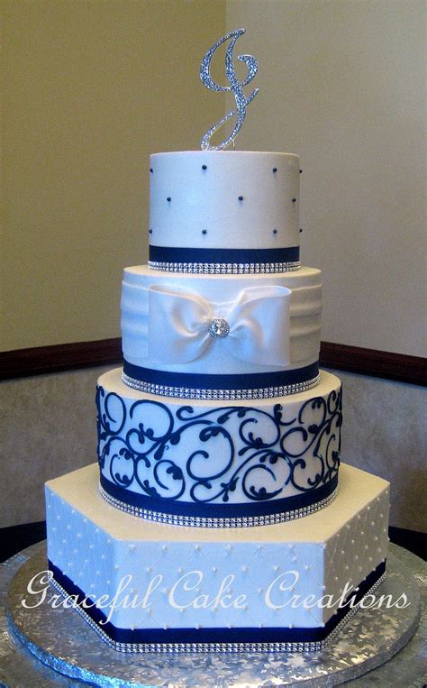 Simple Elegant Navy Blue Wedding Cake – ADDICFASHION