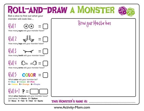 Roll a Monster Free Printable | All FREE Printables