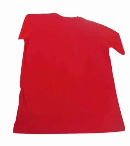 Round Red Plain Cotton T Shirt, Half Sleeves at Rs 180 in Rajarhat ...