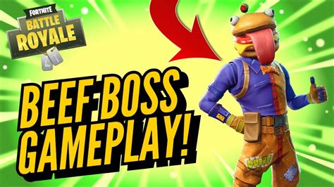 Beef Boss Skin Gameplay In Fortnite Battle Royale Youtube