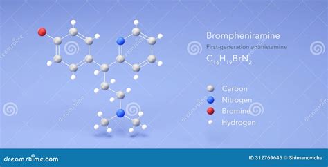 Brompheniramine Molecule Molecular Structures First Generation