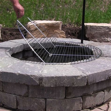 Sunnydaze Outdoor Fire Pit Cooking Grate Foldable Outdoor Chrome Plate