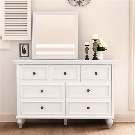 Towallmark White Dresser, Modern Dresser for Bedroom, 7 Drawer Double ...