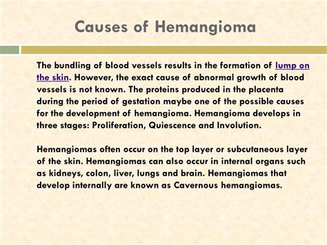 PPT - Hemangioma: Causes, Symptoms, Diagnosis and Treatment PowerPoint Presentation - ID:7738874