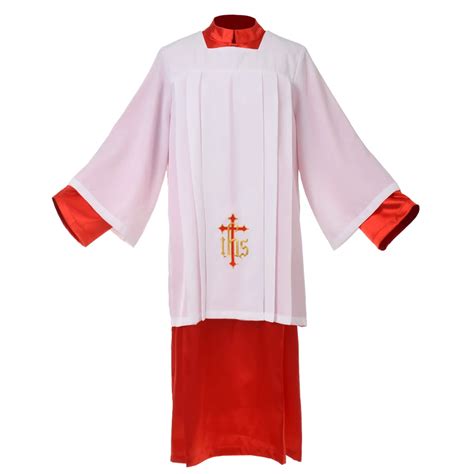 Altar Server Cassock Robe With Surplice Liturgical Church Garment Choir