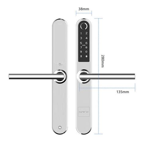 Elektroniczny Zamek Do Drzwi Smartlock Rcf Slim Srebrny Sz Mm