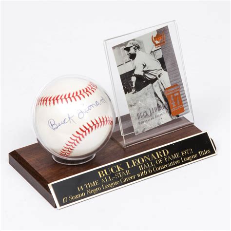 Buck Leonard Autographed Baseball Display Ebth